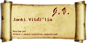 Janki Vitália névjegykártya